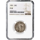 1921 25C Standing Liberty Silver Quarter NGC F12 Fine Key Date Coin