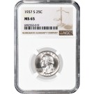 1937 S 25C Washington Quarter Silver NGC MS65 Gem Uncirculated Coin