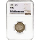 1875 S 20C Seated Liberty Twenty Cent Piece Silver NGC XF45 Extremely Fine Coin