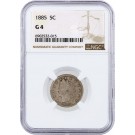1885 5C Liberty Head V Nickel NGC G4 Good Circulated Key Date Coin 