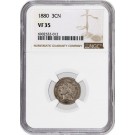 1880 3CN Three Cent Nickel NGC VF35 Very Fine Circulated Key Date Coin