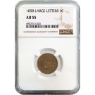 1858 1C Flying Eagle Cent Large Letters NGC AU55 About Uncirculated Coin #020