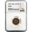 1858 1C Flying Eagle Cent Large Letters NGC XF40 Extremely Fine Coin