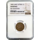 1858 1C Flying Eagle Cent Large Letters NGC XF Details Reverse Scratched Coin