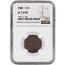 1804 1/2C Draped Bust Half Cent NGC Plain 4 No Stem Cohen 13 C-13 VF35 BN Brown 