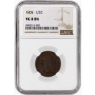 1805 1/2C Draped Bust Half Cent Large 5 Stems Cohen 4 C-4 NGC VG8 BN Brown Coin