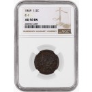 1849 1/2C Braided Hair Half Cent Cohen 1 C-1 NGC AU50 BN About Uncirculated Coin