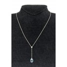 Tiffany & Co Rainbow Drops 18k White Gold Aquamarine Drop Dangle Necklace 16"