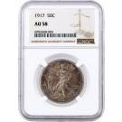 1917 50C Walking Liberty Silver Half Dollar NGC AU58 About Uncirculated Coin