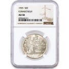 1935 50C Connecticut Tercentenary Commemorative Silver Half Dollar NGC AU58 Coin