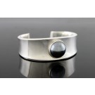 Georg Jensen Poul Hansen Denmark #188 Sterling Silver Hematite Cuff Bracelet 7"