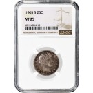 1905 S 25C Barber Quarter Silver NGC VF25 Very Fine Circulated Coin