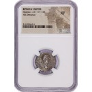 117-138 AD Roman Empire Hadrian AR Denarius Silver NGC Extremely Fine Coin