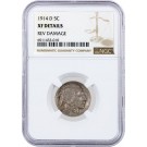 1914 D 5C Buffalo Nickel NGC XF Details Reverse Damage Circulated Coin