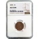 1874 1C Indian Head Cent NGC AU55 BN Brown About Uncirculated Key Date Coin