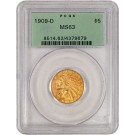 1909 D $5 Indian Head Half Eagle Gold PCGS MS63 Generation 3.1 OGH 