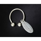 Return To Tiffany & Co Sterling Silver Large Oval Tag Charm Horseshoe Key Ring