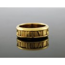 Vintage 2003 Tiffany & Co Atlas 18k Yellow Gold Roman Numeral 7mm Band Ring 5.75