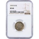 1919 D 5C Buffalo Nickel NGC XF45 Extremely Fine Circulated Key Date Coin