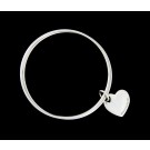 Tiffany & Co 925 Sterling Silver Triple Bangle Cut Out Heart Charm Bracelet 7.5"