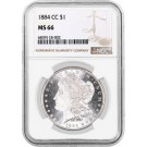 1884 CC Carson City $1 Morgan Silver Dollar NGC MS66 Gem Uncirculated Coin