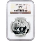 2009 10 Yuan People's Republic Of China 1 oz .999 Chinese Silver Panda NGC MS70