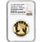 2017 W $100 Proof American Liberty 1 oz Gold High Relief 225th NGC PF69 UC