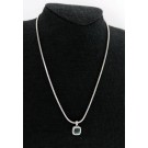 John Hardy Classic Carved Chain 925 Sterling Silver Triplet Stone Necklace 