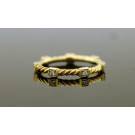 David Yurman Cable Collectibles 18k Yellow Gold 2mm Diamond Stations Stack Ring 