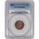 1887 1C Indian Head Cent Bronze PCGS MS63 BN Brown Uncirculated Toned Coin