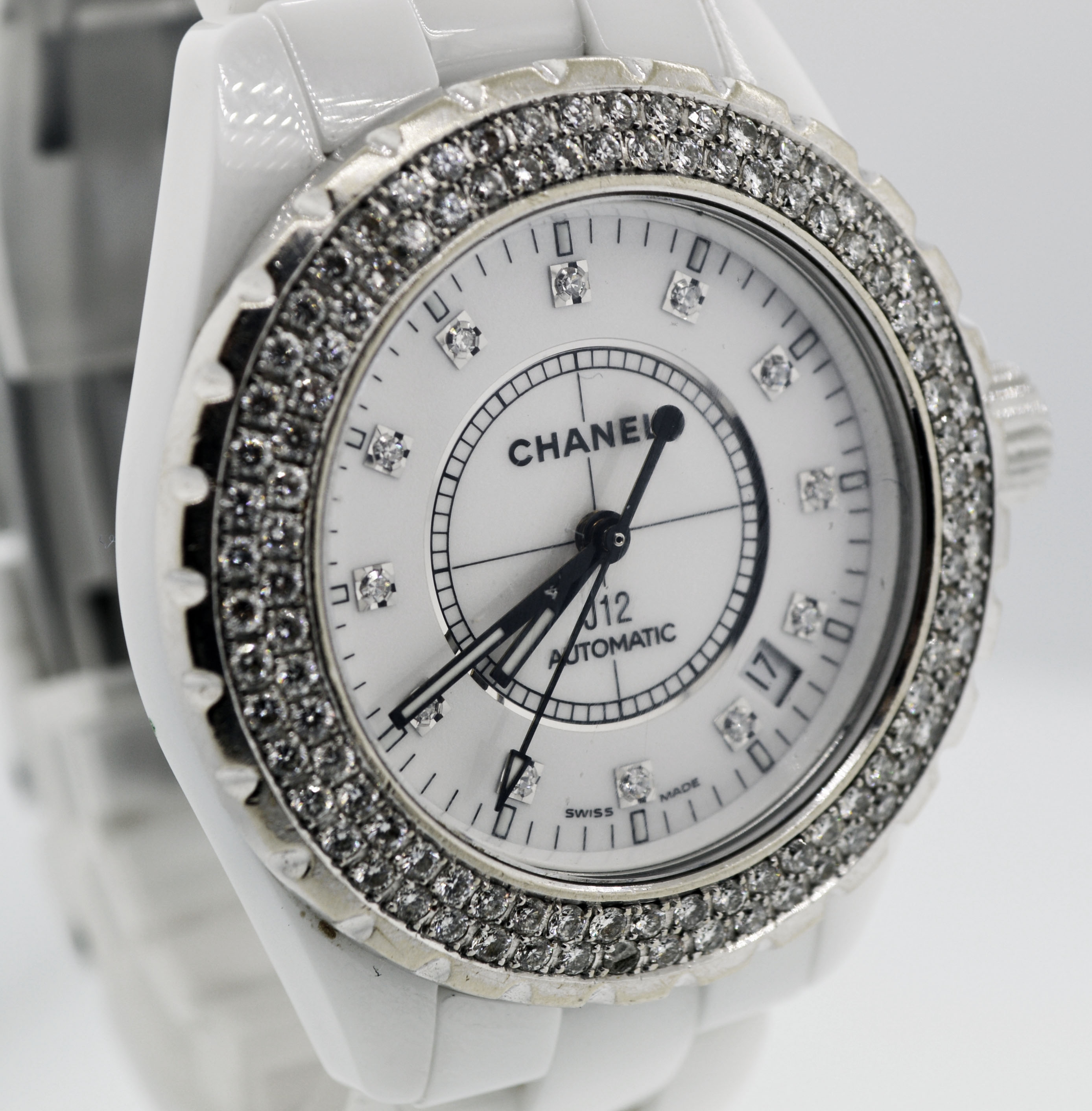 chanel women's white ceramic watch